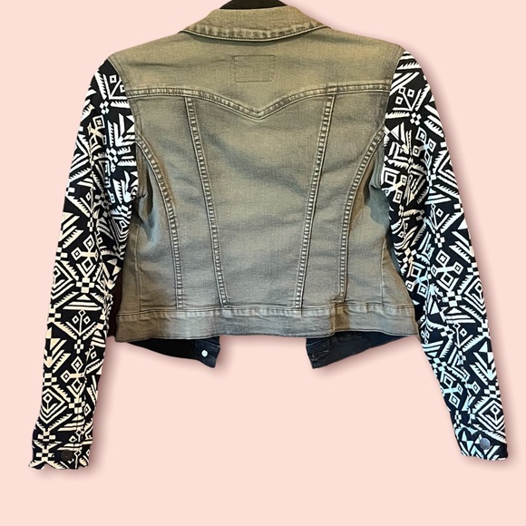 JESSICA SIMPSON-OLIVE GREEN ETHNIC DENIM JACKET - Picture 3 of 14